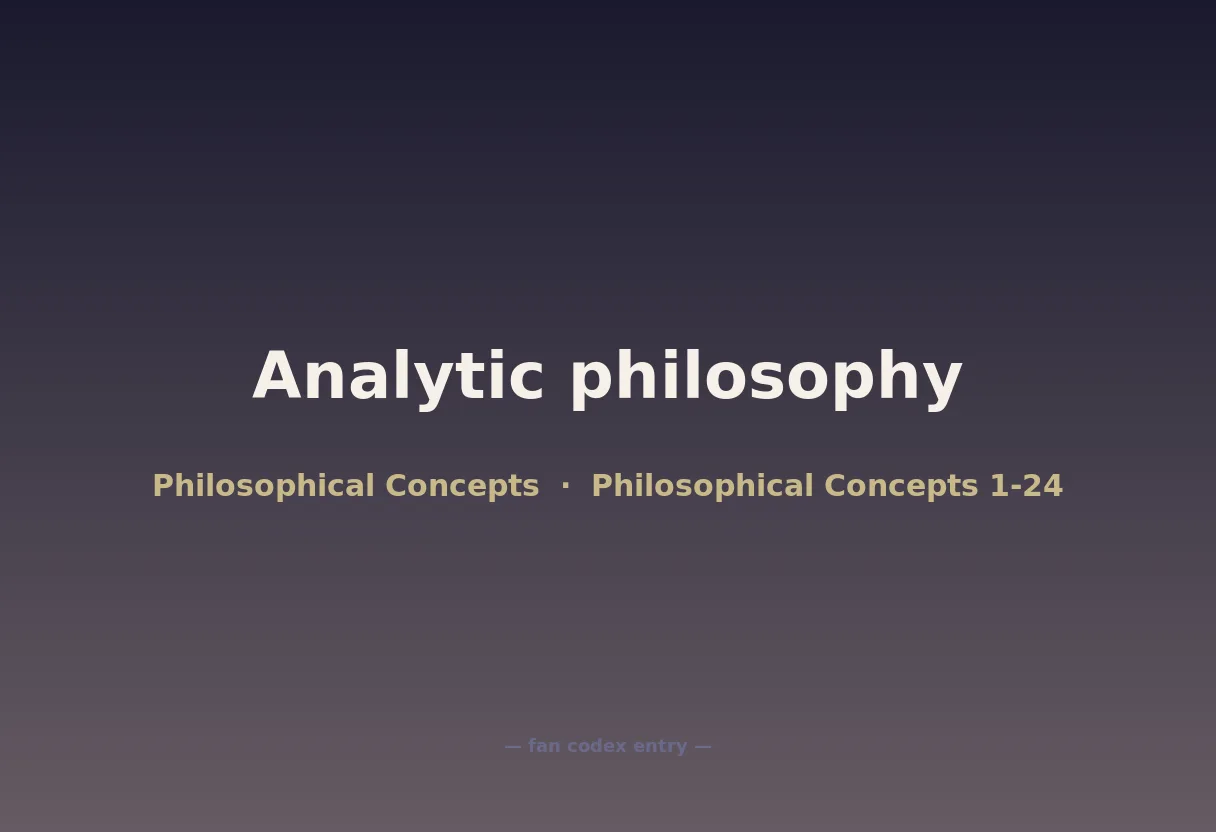 Analytic philosophy